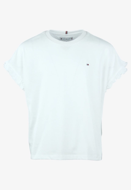 T-SHIRT DZIEWCZĘCY Z FALBANKOWYM RĘKAWEM TOMMY HILFIGER KG0KG08970