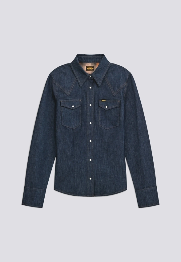 JEANSOWA KOSZULA DAMSKA ZAPINANA NA ZATRZASKI GAS B0627