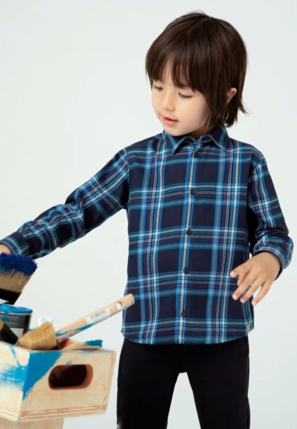 KOSZULA CHłOPIĘCA Z DŁUGIM REKAWEM W KRATĘ  MAYORAL 4115