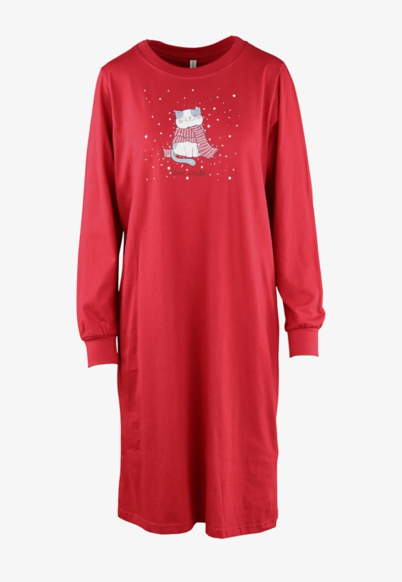 BAWEŁNANA KOSZULA NOCNA DAMSKA Z DŁUGIM RĘKAWEM COMTESSA 252230