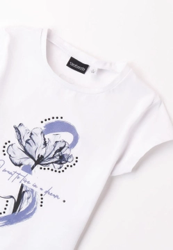 T-SHIRT DZIEWCZĘCY NADRUK SARABANDA O 8412