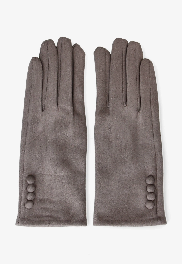 RĘKAWICZKI DAMSKIE Z WISKOZY Z OZDOBNYMI GUZIKAMI YINH1303