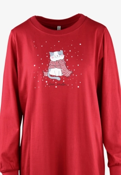 BAWEŁNANA KOSZULA NOCNA DAMSKA Z DŁUGIM RĘKAWEM COMTESSA 252230