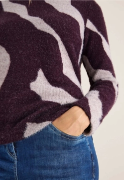 SWETER DAMSKI Z WZOREM NA CAŁEJ POWIERZCHNI CECIL 4 TOS324143