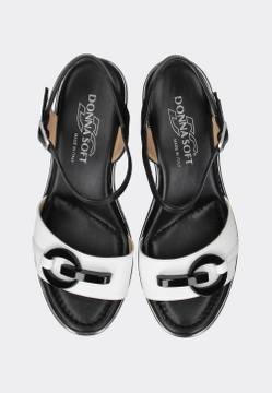 SKÓRZANE SANDAŁY DAMSKIE NA KOTURNIE DONNA SOFT DS1817