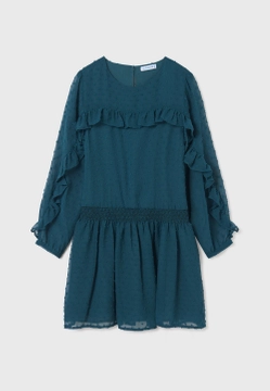 SUKIENKA DZIEWCZĘCA Z DŁUGIM RĘKAWEM I FALBANKĄ MAYORAL 7935