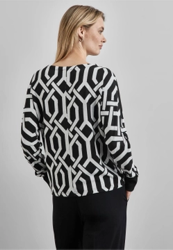 SWETER DAMSKI Z GRAFICZNYM WZOREM STREET ONE 5 321985