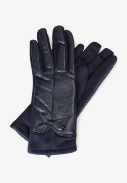 RĘKAWICZKI DAMSKIE Z MIĘKKIEJ SKÓRY EKOLOGICZNEJ I MATERIAŁU DIANA & CO DND8635