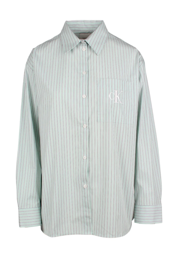 KOSZULA DAMSKA Z DŁUGIM RĘKAWEM W PASY CALVIN KLEIN LV044D170G