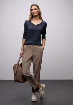 T-SHIRT DAMSKI Z DEKOLTEM W KSZTAŁCIE SERCA STREET ONE 1 QR324527