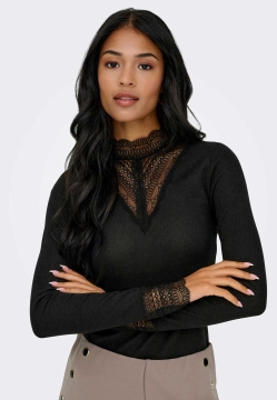 T-SHIRT DAMSKI Z KORONKOWYM WYKOŃCZENIEM ONLY 15344695