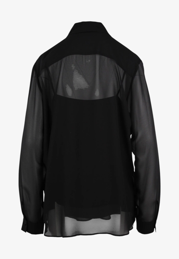 KOSZULA DAMSKA Z ŻORŻETY Z HAFTEM I APLIKACJĄ Z KORALIKÓW PENNY BLACK AGONE