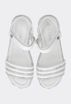 SANDAŁY DZIEWCZĘCE OZDOBIONE CYRKONIAMI ASSO AG14881B