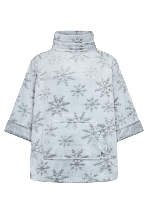 POLAROWE PONCZO DAMSKIE Z NADRUKIEM KRYSZTAŁKÓW LODU PASTUNETTE Z KOLEKCJI REBELLE 171252-656-1