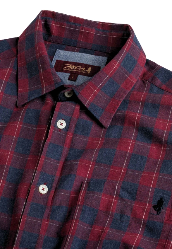 KOSZULA MĘSKA Z DŁUGIM RĘKAWEM W KRATĘ MCS 3MSH211-05614
