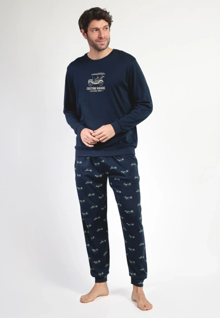 BAWEŁNIANA PIŻAMA MĘSKA Z DŁUGIM RĘKAWEM ADMAS 63751