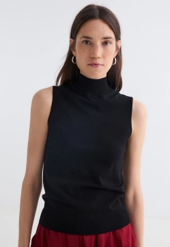 SWETER DAMSKI BEZ RĘKAWÓW Z MIESZANKI WISKOZY YERSE 43657