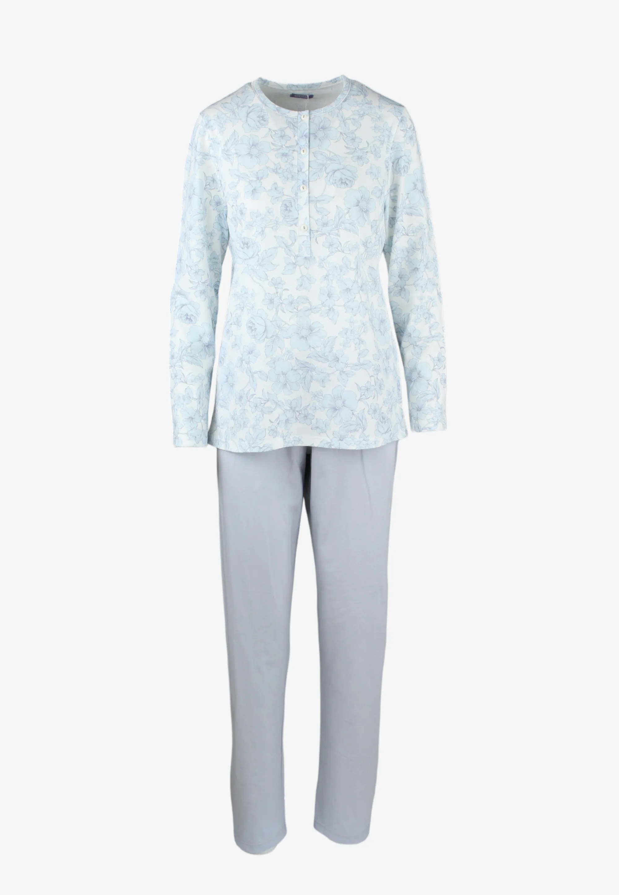 BAWEŁNIANA PIŻAMA DAMSKA Z DŁUGIM RĘKAWEM LINCLALOR 75336