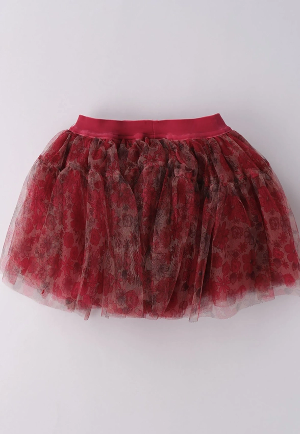 TIULOWA SPÓDNICA DZIEWCZĘCA Z KWIATOWYM WZOREM SARABANDA O F347