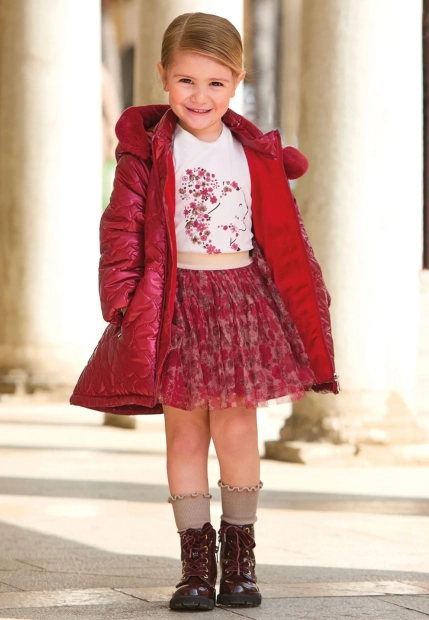 TIULOWA SPÓDNICA DZIEWCZĘCA Z KWIATOWYM WZOREM SARABANDA O F347