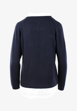 SWETER DAMSKI Z KOSZULOWĄ WSTAWKĄ EKS W1001