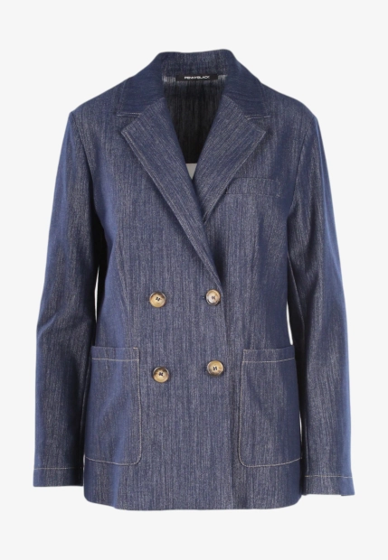 DWURZĘDOWA MARYNARKA DAMSKA Z JERSEYU O WYGLĄDZIE JEANSU PENNYBLACK ILIADE