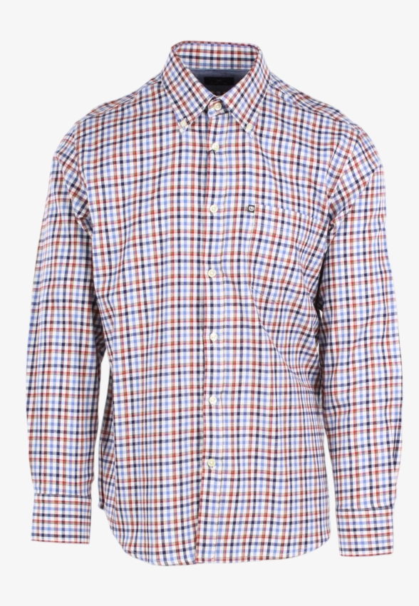 BAWEŁNIANA KOSZULA MĘSKA Z DŁUGIM RĘKAWEM W KRATĘ ASCOT SPORT 15284209