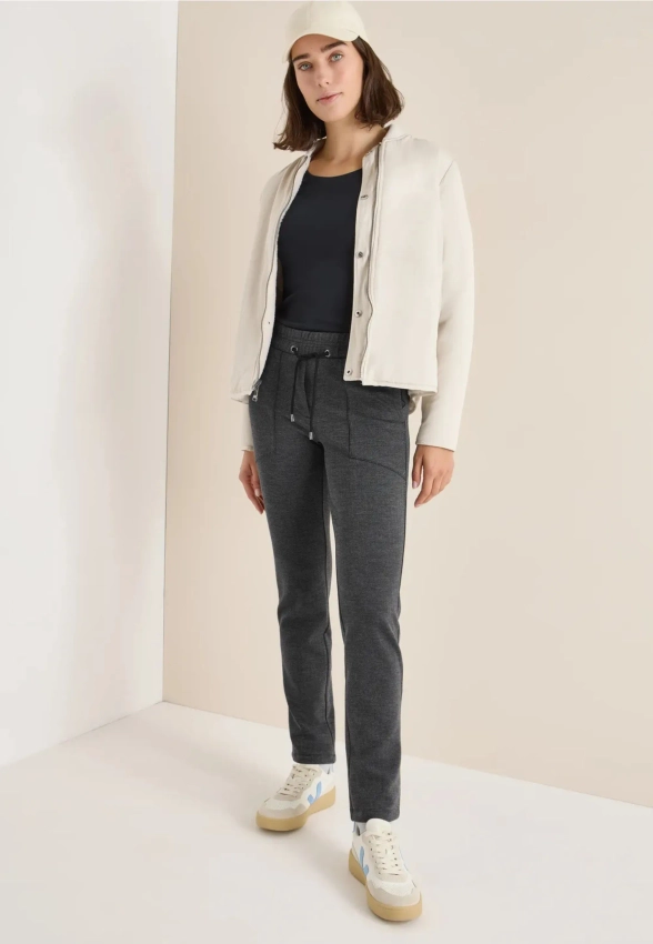 DZIANINOWE SPODNIE DAMSKIE Z WZOREM W JODEŁKĘ CECIL 4 380094TRACE