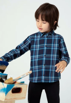 KOSZULA CHłOPIĘCA Z DŁUGIM REKAWEM W KRATĘ  MAYORAL 4115