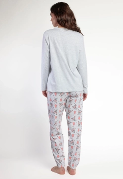 BAWEŁNIANA PIŻAMA DAMSKA Z DŁUGIM RĘKAWEM ADMAS 63592