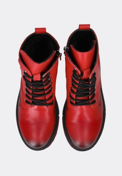 SKÓRZANE BOTKI DAMSKIE Z KWIATKIEM  ARTIKER 53C0796