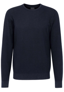 SWETER MĘSKI Z PLECIONYM SPLOTEM BUGATTI 7400 65521B