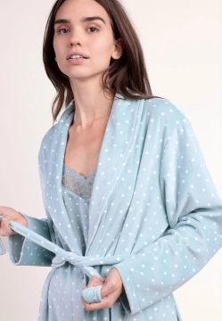 KRÓTKI SZLAFROK DAMSKI W KROPKI ADMAS 67158