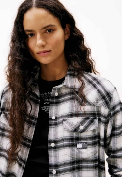 KOSZULA DAMSKA W KRATĘ Z DŁUGIM RĘKAWEM TOMMY JEANS DW0DW21456