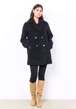 KRÓTKI PŁASZCZ DAMSKI TYPU BOUCLA SOYACONCEPT 40216