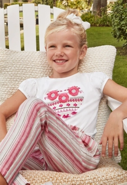 T-SHIRT DZIEWCZĘCY Z APLIKACJĄ MAYORAL 3058