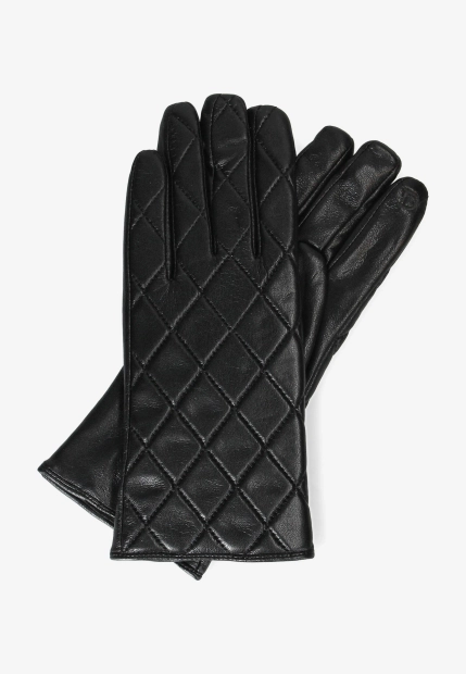 PIKOWANE RĘKAWICZKI DAMSKIE Z MIĘKKIEJ SKÓRY EKOLOGICZNEJ DIANA & CO FIRENZE DND8636