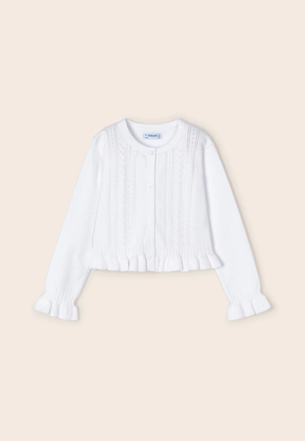 SWETER Z OZDOBNYM AŻUREM DLA DZIEWCZYNKI MAYORAL 3345