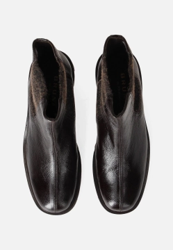 SKÓRZANE BOTKI DAMSKIE BRUNATE 38121