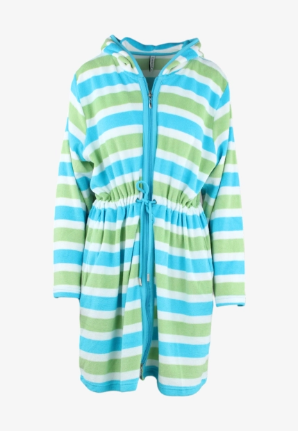 SZLAFROK DAMSKI FROTEE Z KAPTUREM ZAPINANY NA ZAMEK BŁYSAKWICZNY COMTESSA 251402