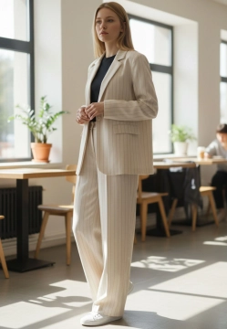 MARYNARKA DAMSKA W PASKI Z DOMIESZKĄ WISKOZY BUGATTI W4173 14806