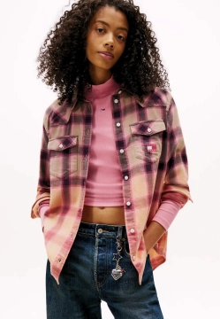 KOSZULA DAMSKA W KRATĘ Z DŁUGIM RĘKAWEM TOMMY JEANS DW0DW21456