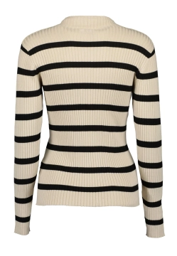 T-SHIRT DAMSKI Z DŁUGIM RĘKAWEM W PASKI BLUE SEVEN 248037