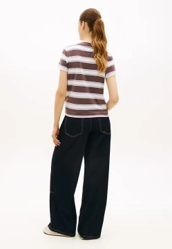 T-SHIRT DAMSKI Z KTÓTKIM RĘKAWEM W PASY TOMMY JEANS DW0DW21834