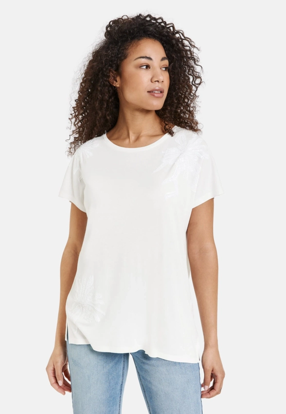 T-SHIRT DAMSKI Z CEKINOWĄ OZDOBĄ TAIFUN 571339-16138