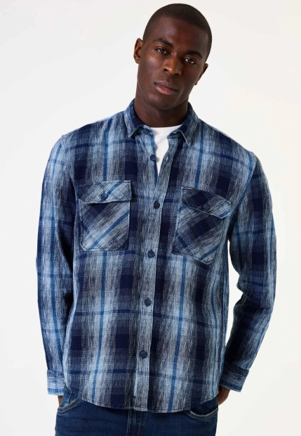 KOSZULA MĘSKA W KRATĘ Z DŁUGIM RĘKAWEM GARCIA JEANS I51284