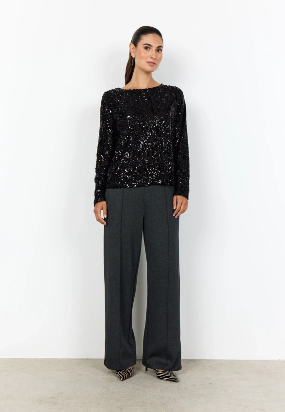 BLUZKA DAMSKA Z DŁUGIM RĘKAWEM OZDOBIONA CEKINAMI SOYACONCEPT 27322