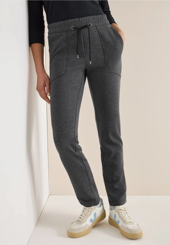 DZIANINOWE SPODNIE DAMSKIE Z WZOREM W JODEŁKĘ CECIL 4 380094TRACE