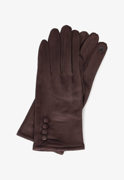 RĘKAWICZKI DAMSKIE Z WISKOZY Z OZDOBNYMI GUZIKAMI YINH1303