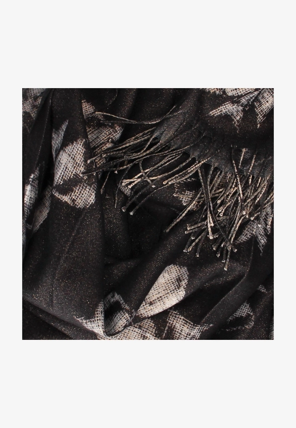 SZAL DAMSKI Z WISKOZY I WEŁNY FRĘDZLAMI YIND1651